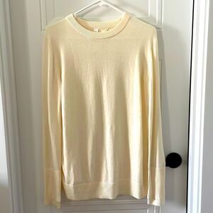 Lululemon Crew Neck Cream Sweater with Split Back
